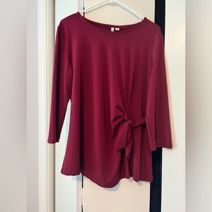 Elle 3/4 sleeve maroon ladies top